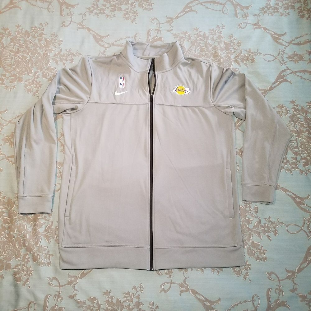 Nike NBA LA Lakers Dri-Fit Player Issued Track Jacket Gray Men Size XL